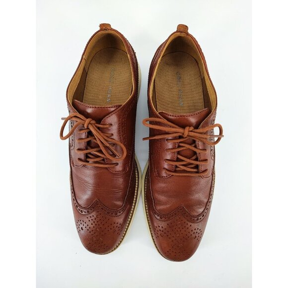 Cole Haan Men\'s OriginalGrand Brown Wingtip Oxford Shoes Size 10M US main image 4